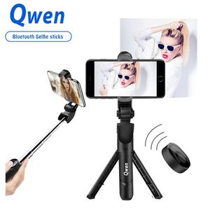 Qwen Bluetooh Selfie Stick Tripod Foldable Black