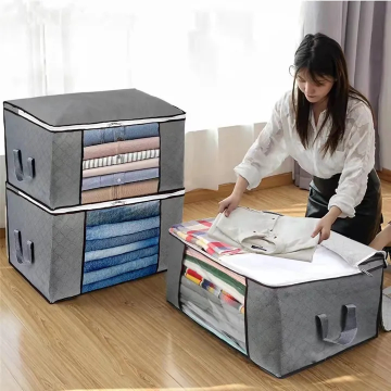 Foldable Storage Bag Portable Clothes Organizer Tidy Pouch Suitcase Non-woven Home Storage Quilt Container Box