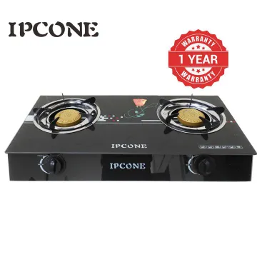 IPCONE 2 Gas Cooker Glass Top Double Burner Gas Stove Flowers Pattern Random