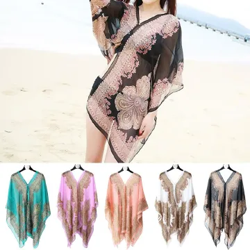 Woman Chiffon Blouse Fashion Women Scarf Shawl Printed Sunscreen Sun Protection Beach Shawl Soft Loose Bikini Cover