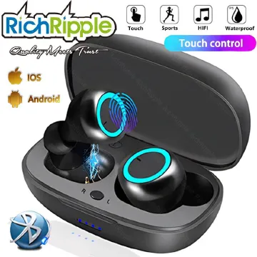 RichRipple Y50 Plus+ Wireless Bluetooth Earphone TWS Stereo Earbuds In-Ear Earpods Touch Control 450mAh Mic iOS Android