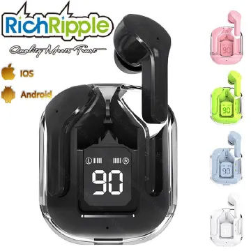 RichRipple Air31 Plus+ Bluetooth Earphone Transparent Fashion Shell In-Ear Earpods LED Digital Display Bluetooth 5.3