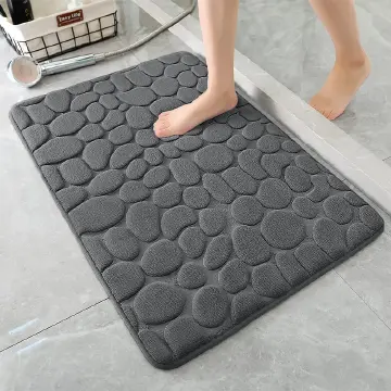 Pebbles Floor Mats Memory Foam Toilets Bathrooms Absorbent Door Mats Anti-slip Carpets