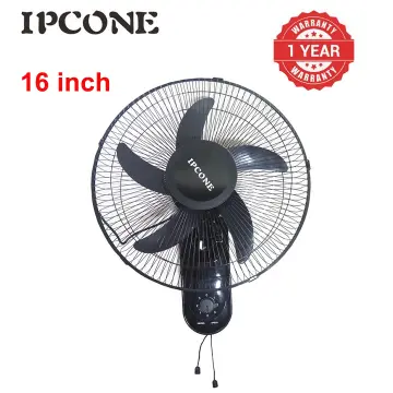 IPCONE 16 Inch Wall Mount Fan 5 Blades 3 Speed Powerful Motor Electric Cooling Wall Mounted