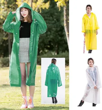 Waterproof EVA Raincoat Reusable Outdoor Camping Travel Hooded Rain Coat Poncho Men Women