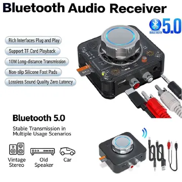 Bluetooth Receiver for Home Stereo 3.5mm AUX/RCA TF Card Slot Car Systems Wireless Bluetooth Audio Adapter Low Latency 3D Surround