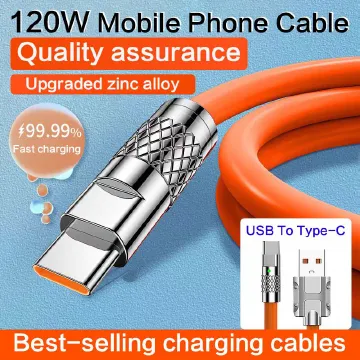 Charger Cables Fast 120W 6A Type-C Android 3-in-1 Charging Cables Huawei Samsung Xiaomi OPPO Realme