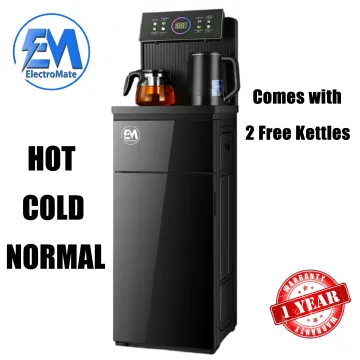 EM Bottom Load Water Dispenser Hot Cold Normal Standing Design Storage Cabinet ElectroMate WD08 Black
