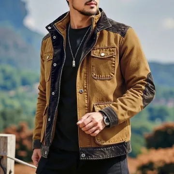 Men Denim Jacket Open Front Casual Style EU Size 2026 New Arrival