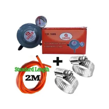 Ampia 13KG Gas Cylinder Regulator With Gauge Hosepipe and Clips