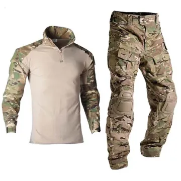 Men Tactical Combat Suit Military Multi-Pocket Pants Set
