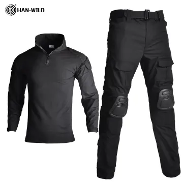 Men Tactical Combat Suit Long Sleeve Military Knee Pads