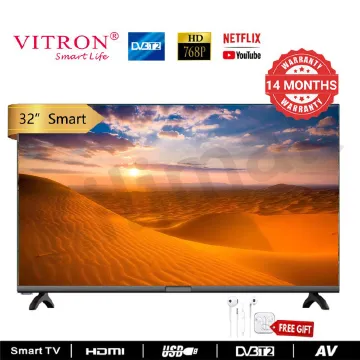 Vitron 32 Inch QLED TV Frameless Smart TV HD Netflix Bluetooth HTC3288QS Youtube DVB-T2 Android 11 Energy Saving 1G+8G
