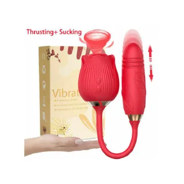 Two-in-one Rose USB Rechargeable G-Spot Vibrator Clitoral
